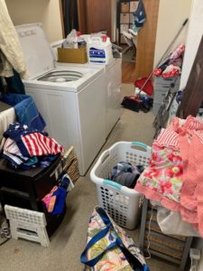 messy laundry room